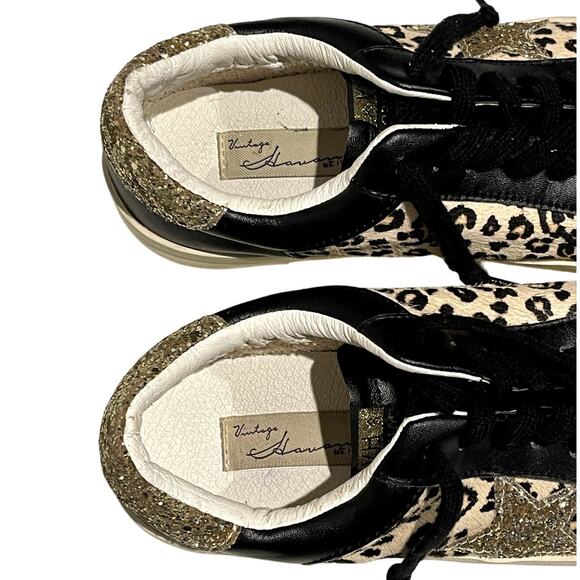 Vintage Havana Leopard Glitter Star Sneakers Black/Leopard – Size 9 - EUC - Picture 4 of 6